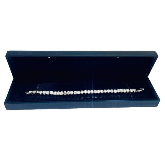 Moissanite Diamond Tennis Bracelet 3mm Adjustable 18K Brilliant Cut - Picture 9 of 11